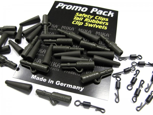 MIKA Promo Pack: je 20x Safety Clips + Tail Rubbers + Clip Swivels